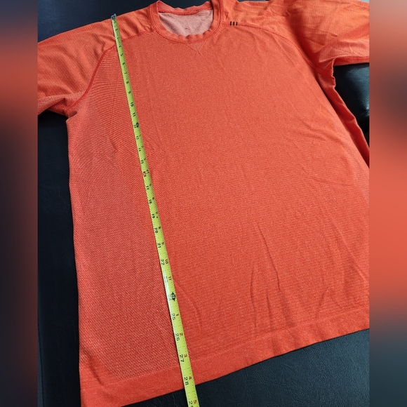 Lululemon Metal Vent Tech Orange Shirt Short Sleeve Athletic Workout Men's Large - Picture 7 of 7
